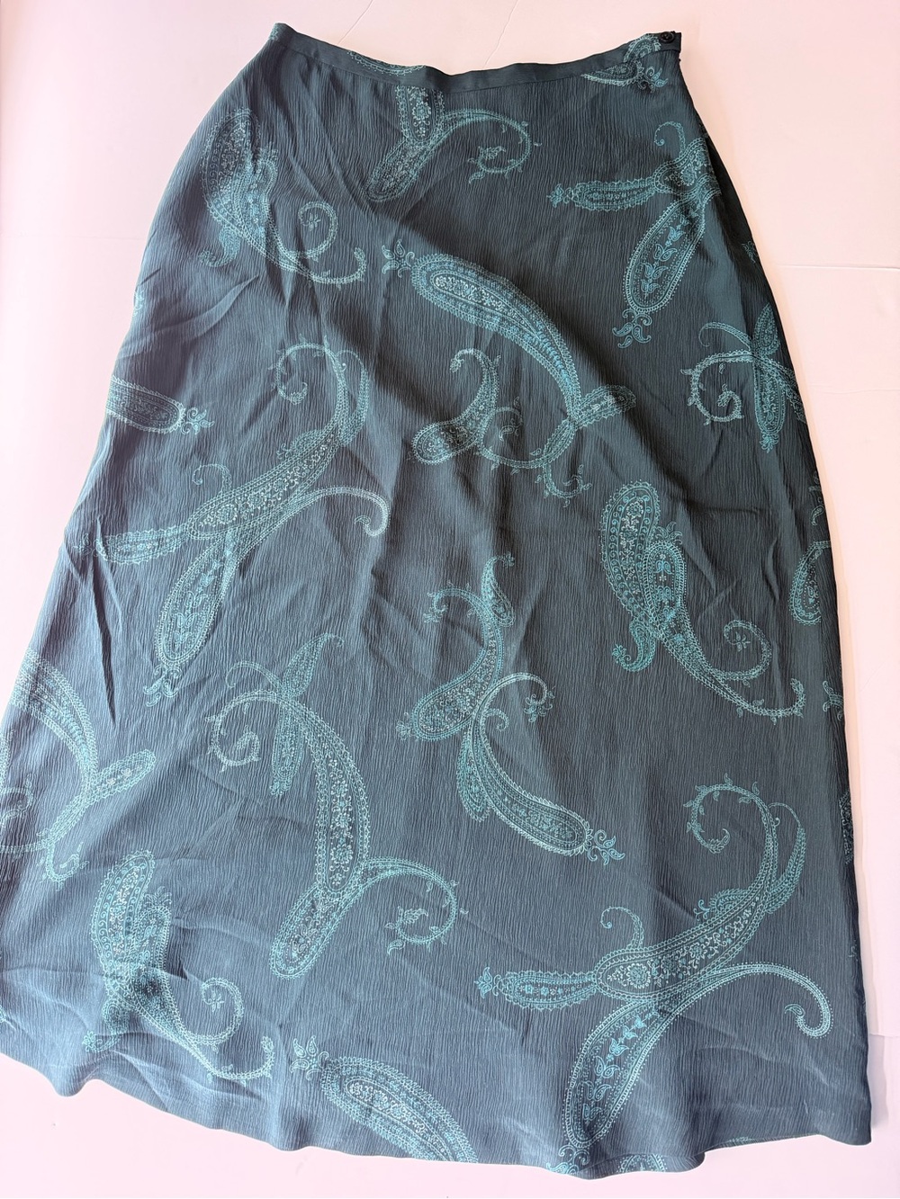 Vintage Jones New York Women’s Paisley Silk Skirt emerald green 12